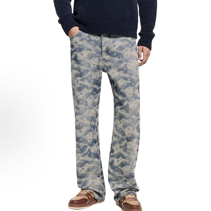 lv louis vuitton cloud monogram denim pants